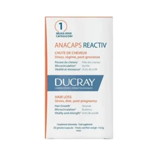 Ducray Anacaps Reactiv - хранителна добавка за коса и нокти 30 капсули